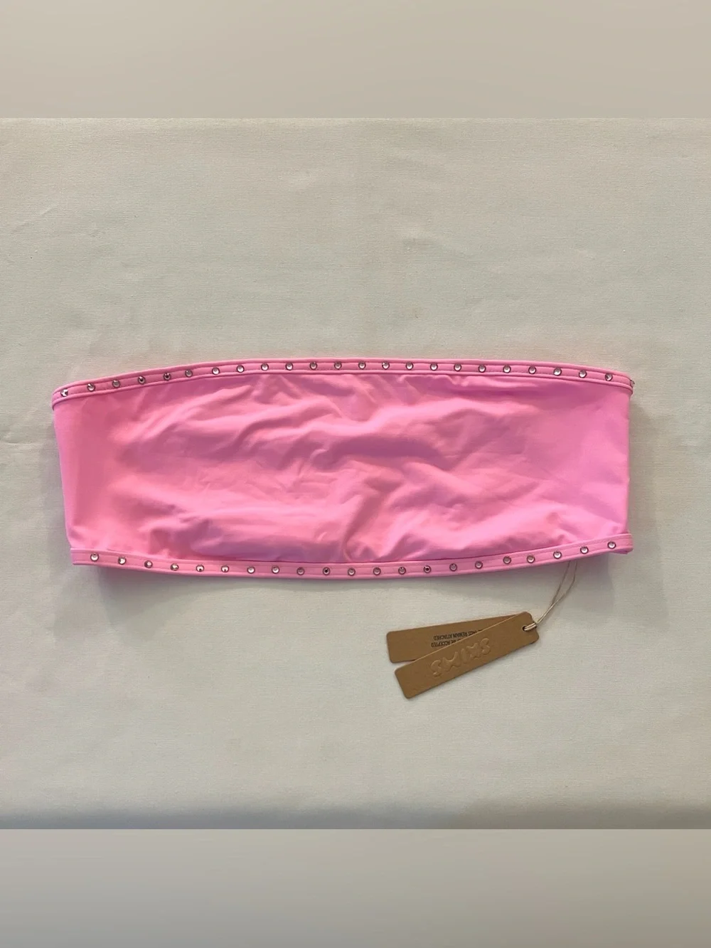 SKIMS RHINESTONE BANDEAU BIKINI TOP